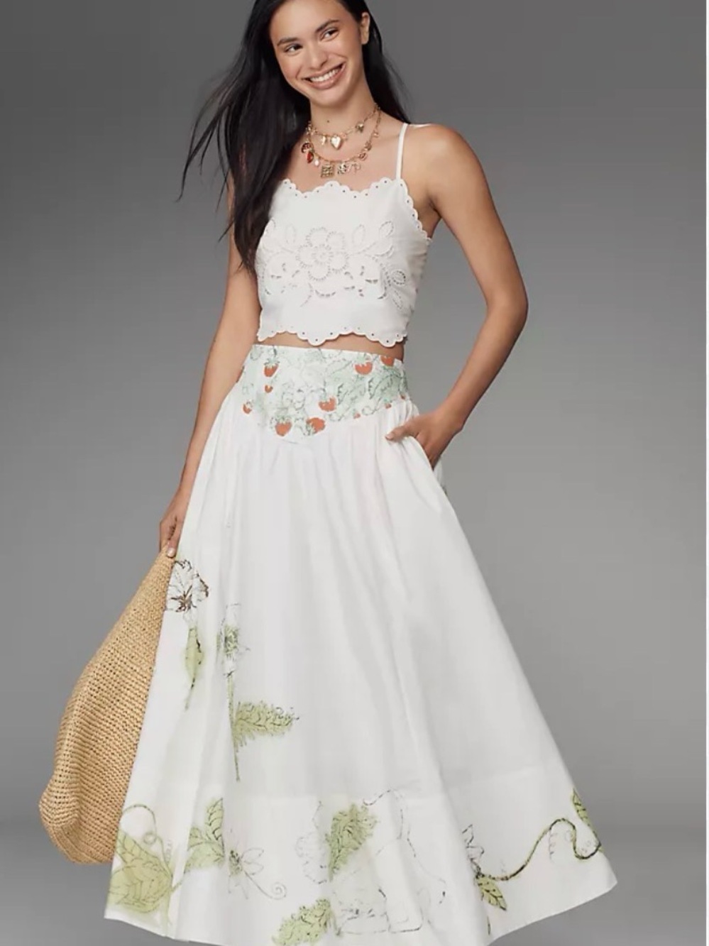 Swan Gossip X for Anthropologie Basque-Waist Maxi Skirt - 14